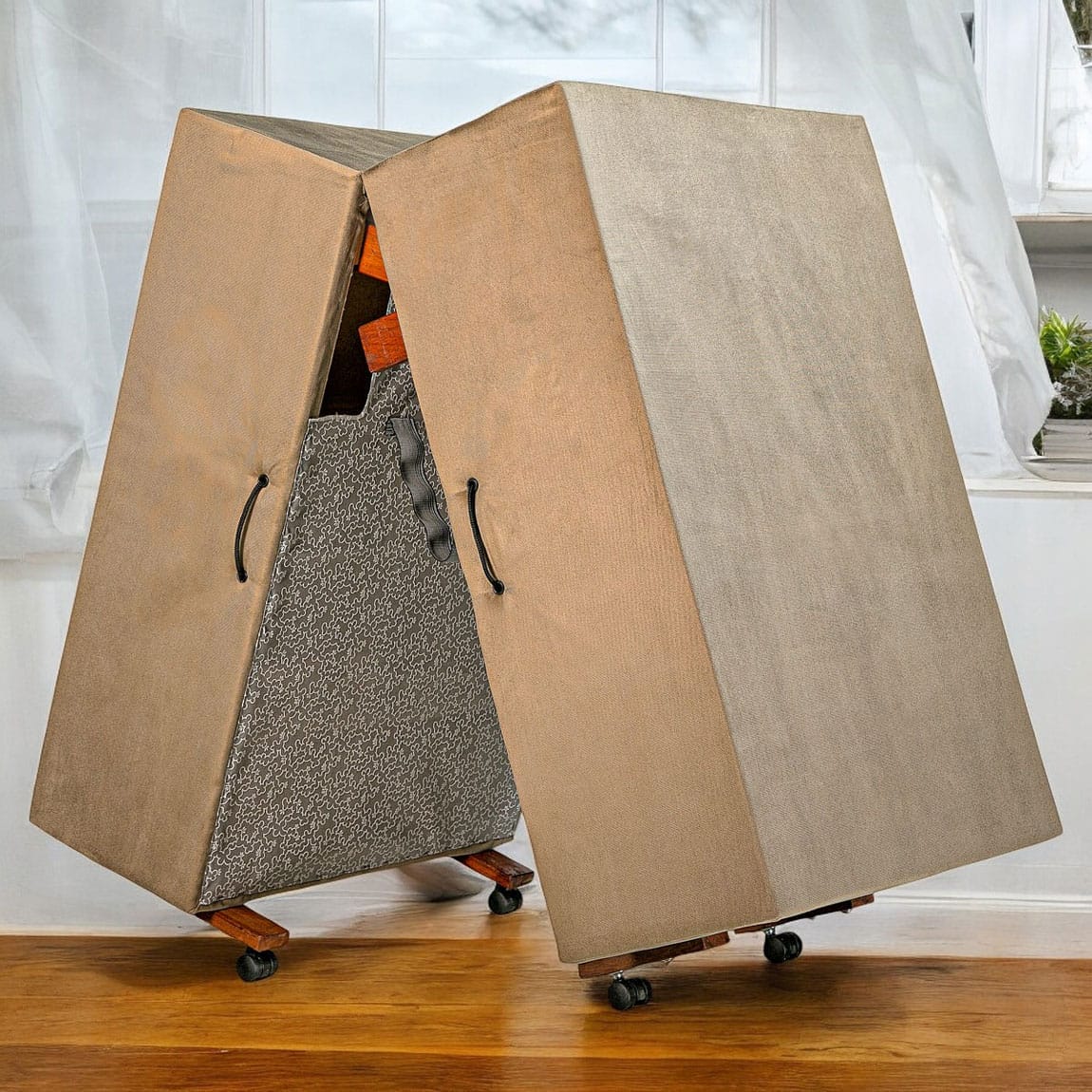 Cama Dobrável ALTA 33cm do chão 70cm Largura, Solteiro de Abrir com Colchão Embutido
