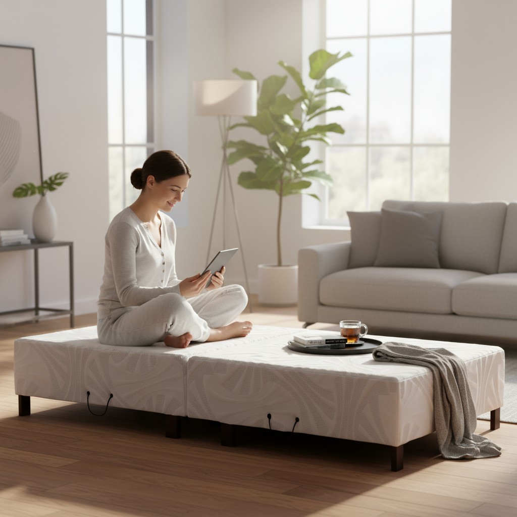 Cama Dobrável Solteiro 70cm Largura Magnética Luxo de Abrir com Colchão Embutido