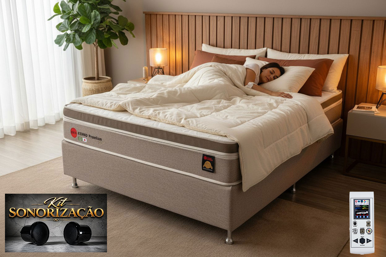 Colchão Magnético Casal  Gold Exportação - Conforto Especial Látex HR - Com Massagem Bluetooth - 25cm Original