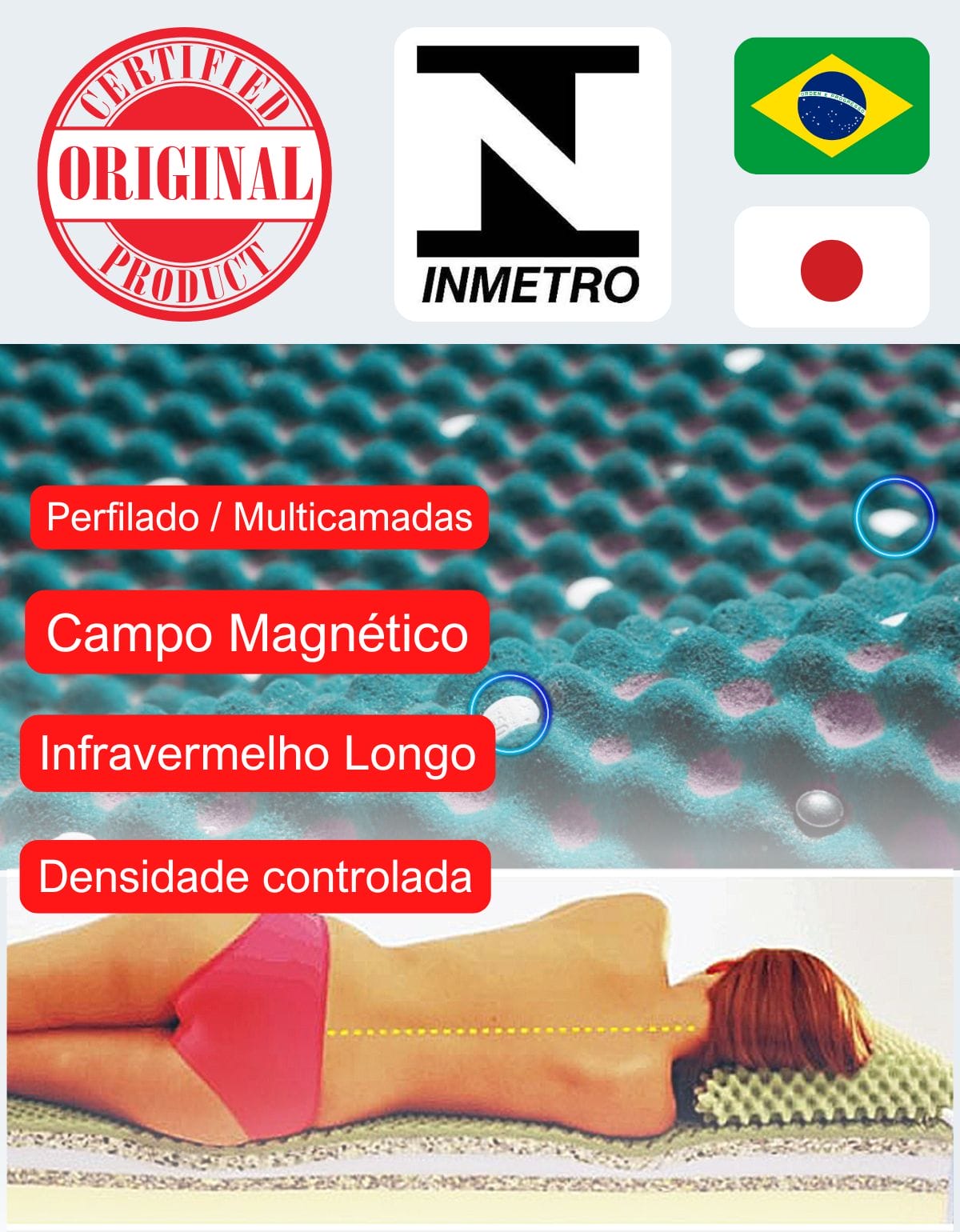 Manta Magnética Colchonete Kenko Premium Solteiro 0,88x1,88x10cm — segunda foto