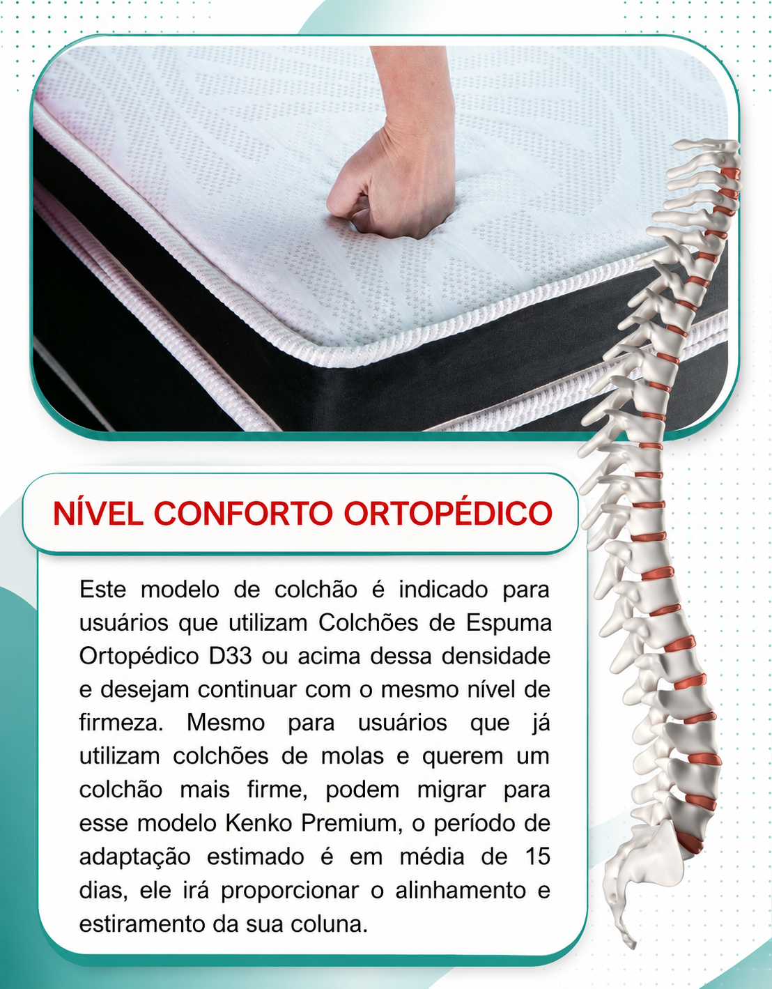 Colchão Magnético Casal Standard - Conforto Ortopédico - Com Massagem Bluetooth - 25cm Original — segunda foto