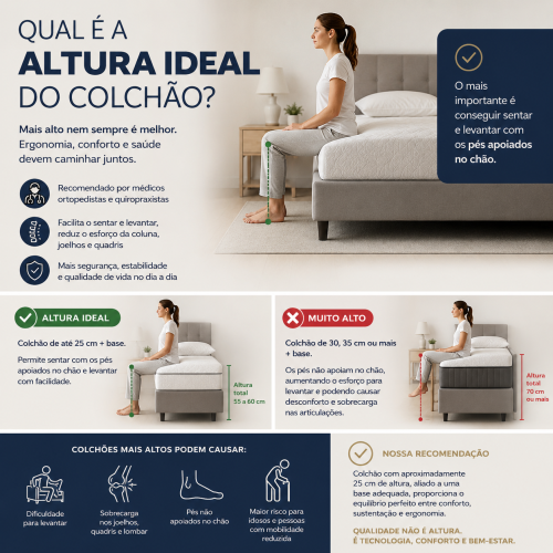 Qual é a altura ideal de um colchão?